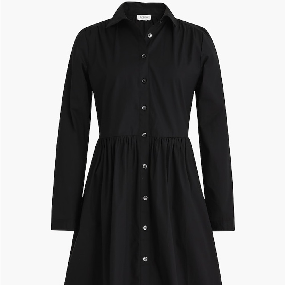 JCREW Factory 100% cotton long sleeve mini shirt button down dress with pockets